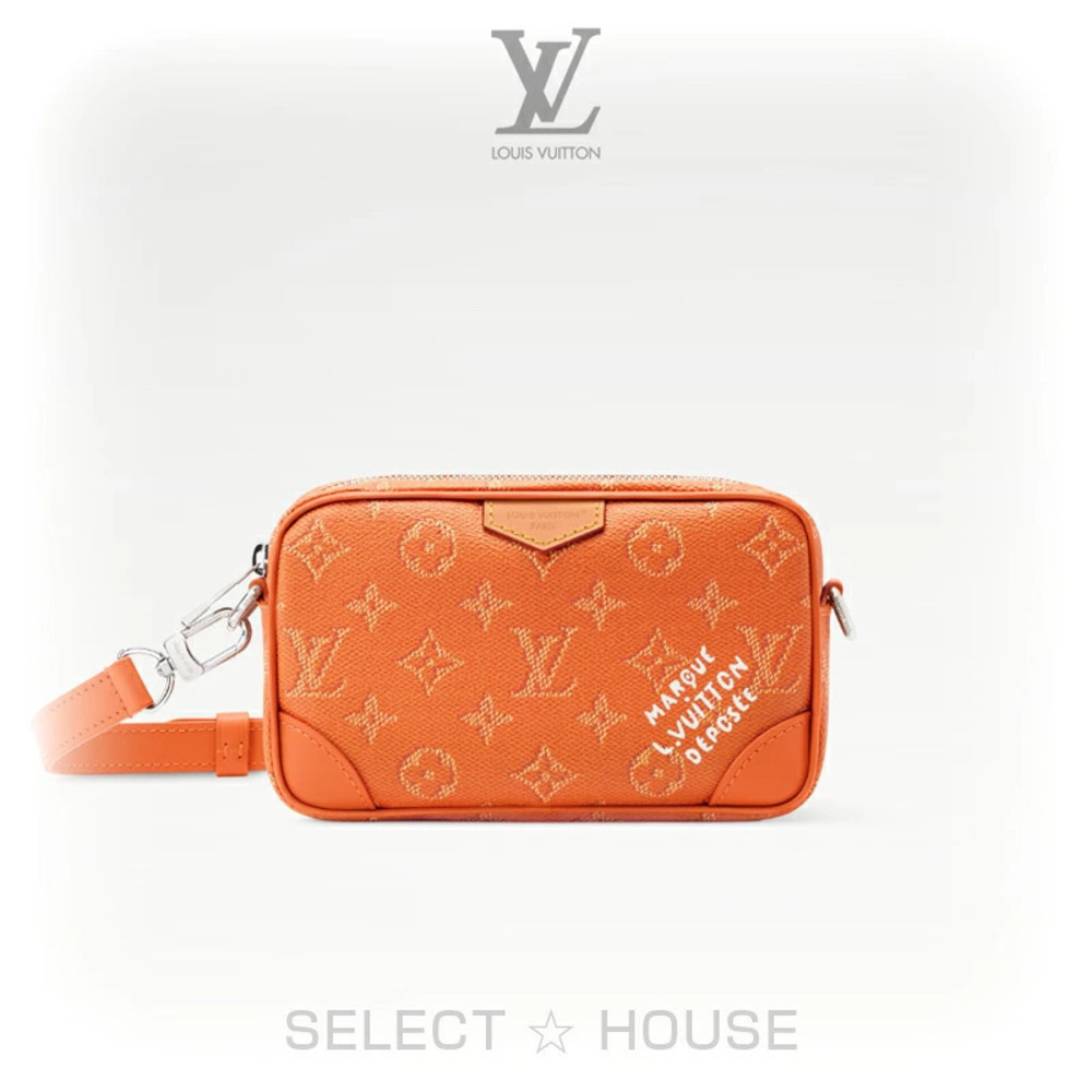 Louis Vuitton Trocadero Wearable Wallet Leather Orange White